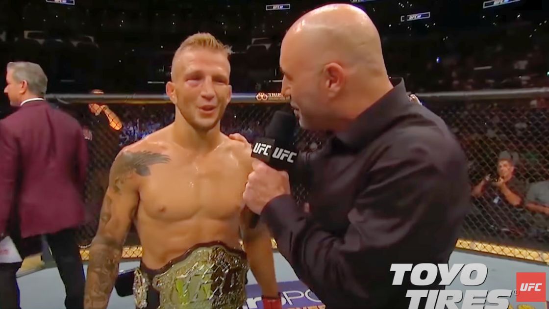 Bantamweight Champ TJ Dillashaw Gives Neil Riordan, PA, Ph.D., a Shout-out at UFC 227